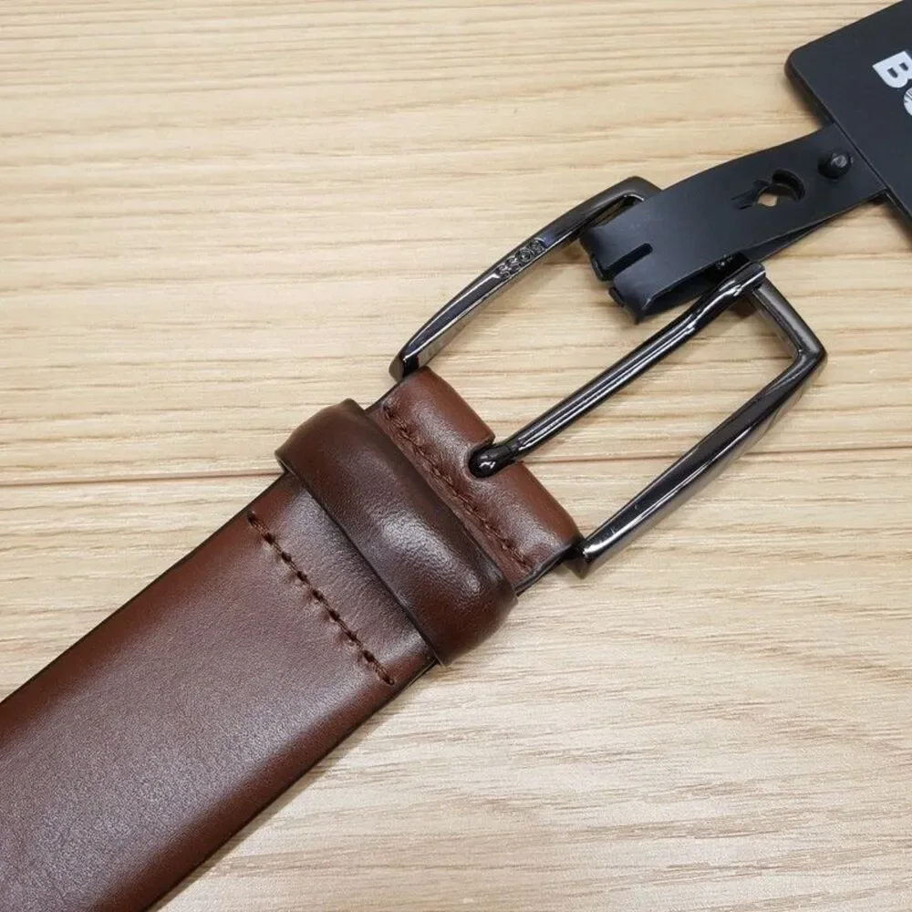 HUGO BOSS Belt Mens Size 36 Brown Leather CELIE